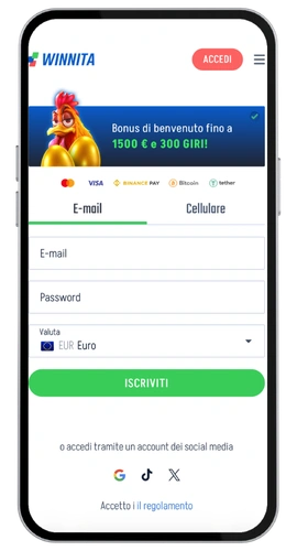 Winnita Casinò registrazione